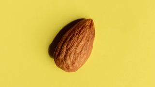 Almond on yellow background