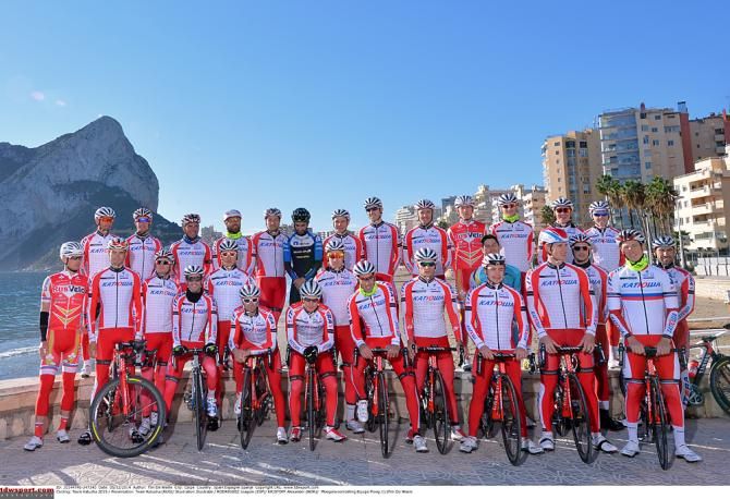 Team Katusha at a training camp in Calpe, Spain