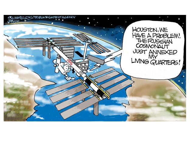 Political cartoon Russia Crimea NASA