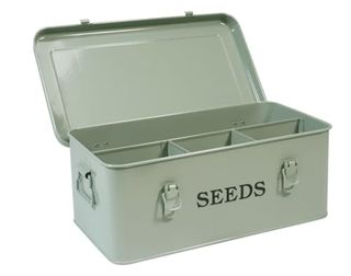 Garden Seed Box in Green Metal