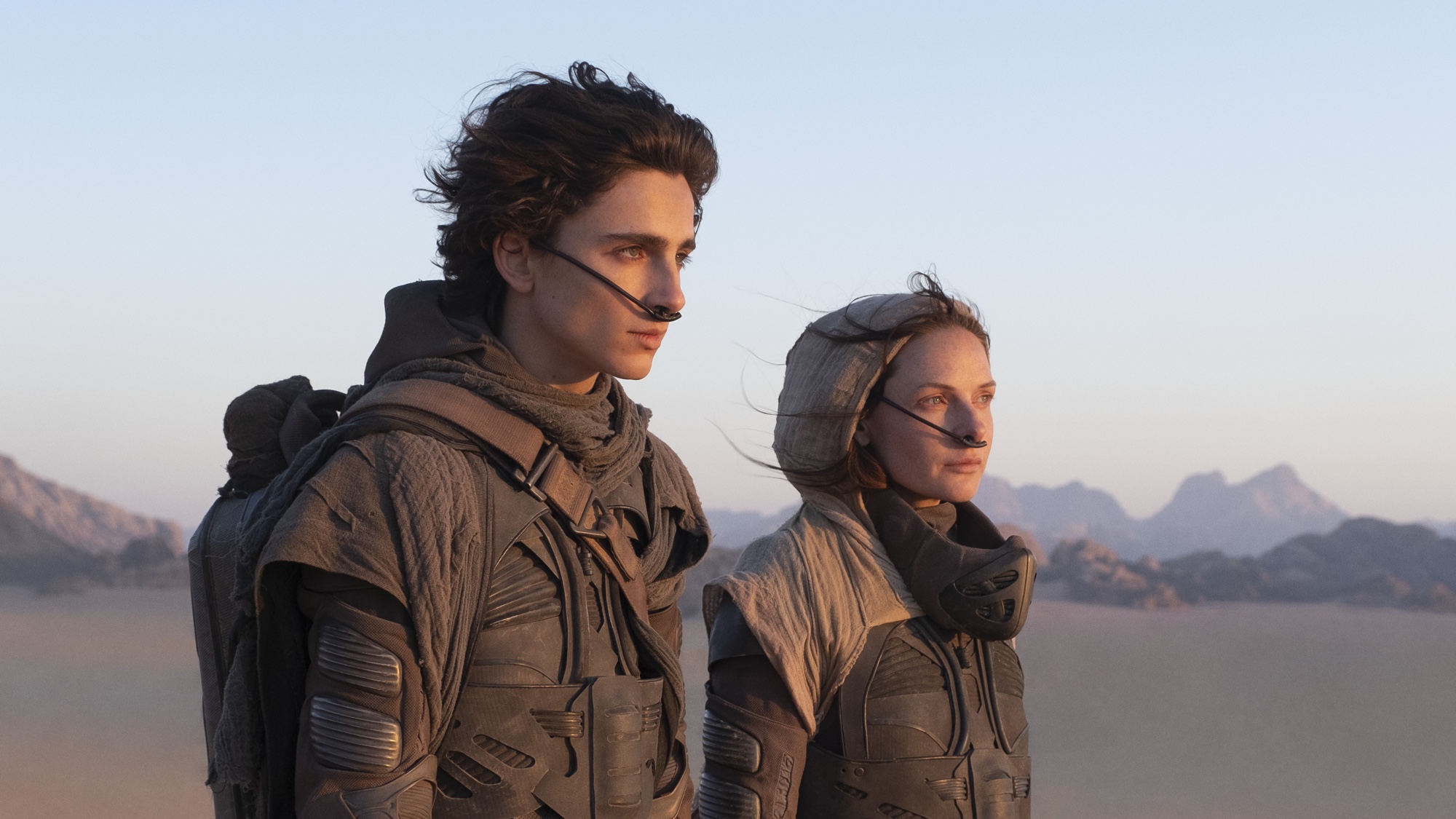 Timothee Chalamet and Rebecca Fergusson in Dune