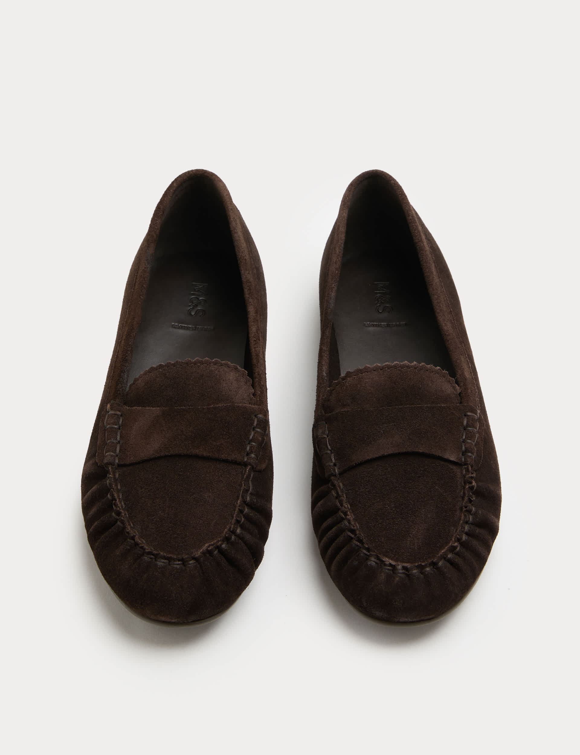 Suede Flat Loafer Pumps
