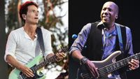LEFT: Richard Marx performs onstage during the One805 Live Fall Concert benefiting First Responders on September 20, 2024 in Carpinteria, California. RIGHT: Nathan East of Toto performs live during their 35th Anniversary Tour at the Nippon Budokan on April 28, 2014 in Tokyo, Japan. 