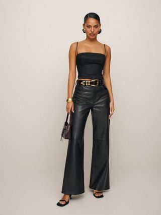 Veda Kennedy Wide Leg Leather Pant