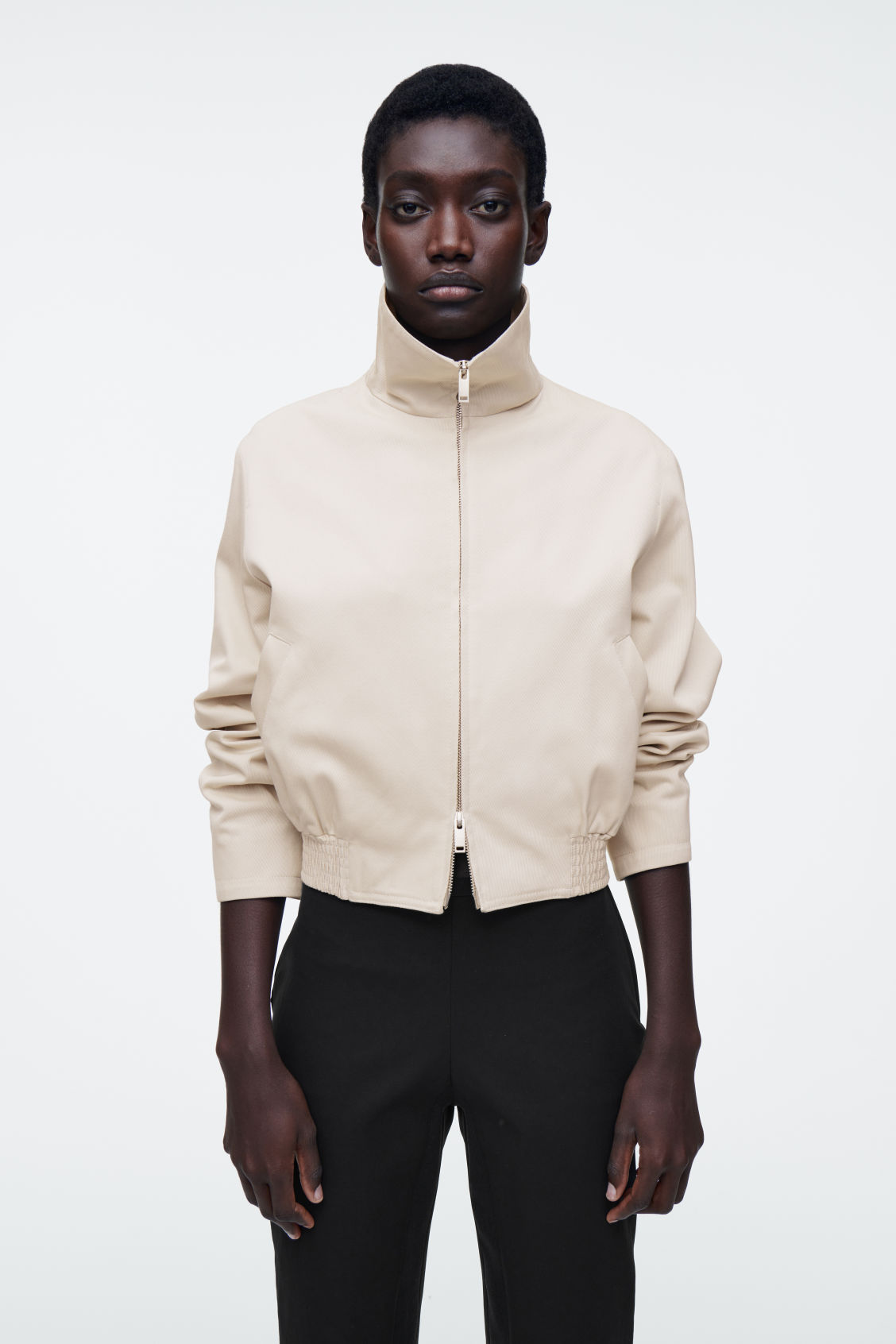 Funnel-Neck Bomber Jacket