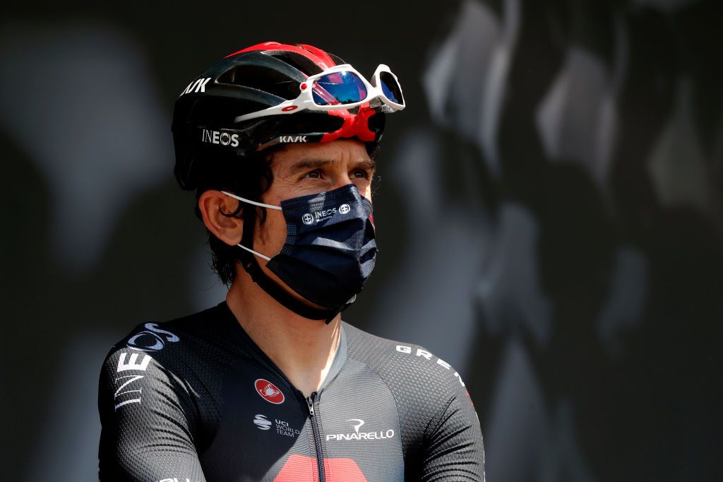 SAINT HAON LE VIEUXON FRANCE JUNE 01 Geraint Thomas of The United Kingdom and Team INEOS Grenadiers at start during the 73rd Critrium du Dauphin 2021 Stage 3 a 1722km stage from Langeac to Saint Haon Le Vieuxon Team Presentation UCIworldtour Dauphin dauphine June 01 2021 in Saint Haon Le Vieuxon France Photo by Bas CzerwinskiGetty Images