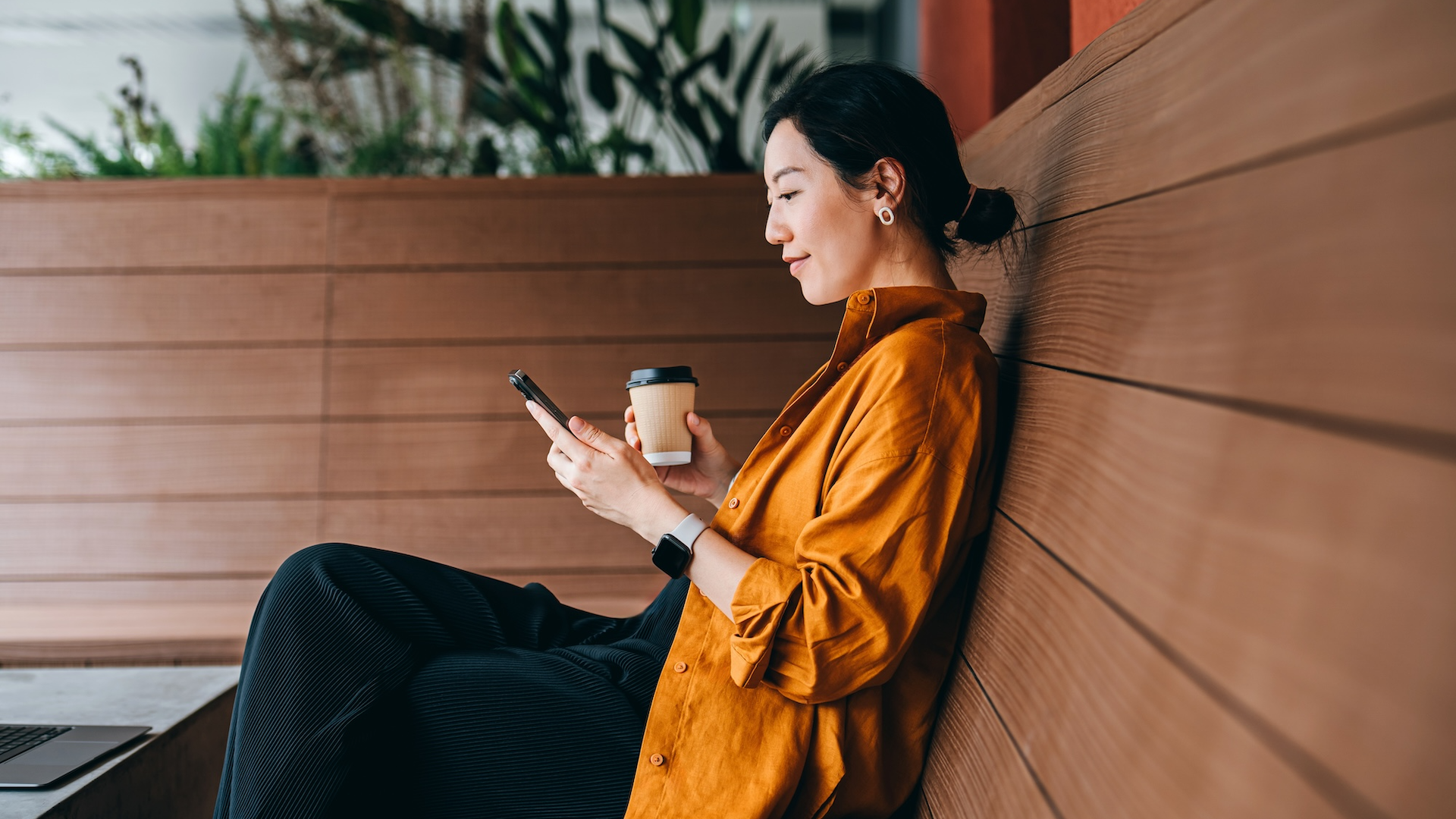 woman using phone