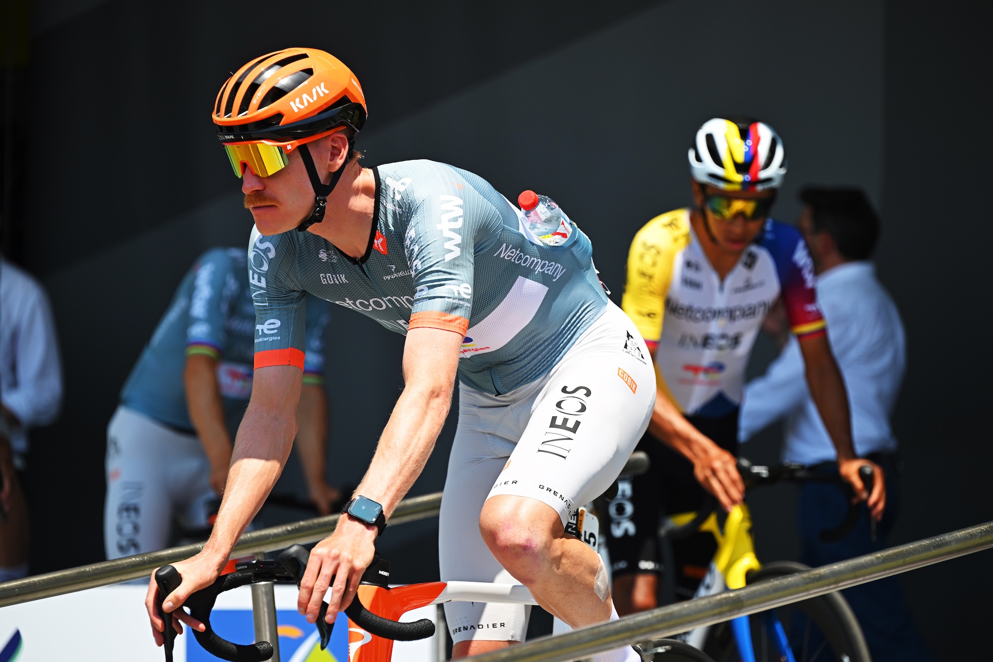 LANNEMEZAN, FRANCE - JULY 08: Dorian Godon of France and Netcompany INEOS Cycling Team prior to the 113th Tour de France 2026, Stage 5 a 158.3km stage from Lannemezan to Pau / #UCIWT / on July 08, 2026 in Lannemezan, France. (Photo by Tim de Waele/Getty Images)