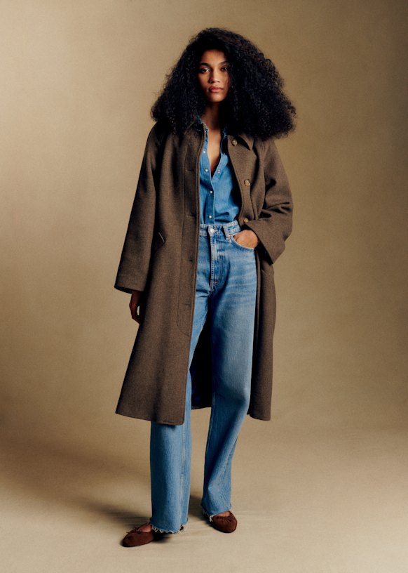 Clyde Coat - Taupe - Recycled Wool - S&amp;eacute;zane
