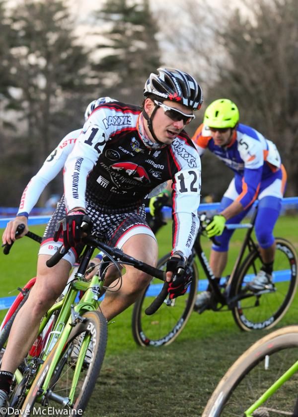 Raphael Gagne (Rocky Mountain Factory) riding with the leaders