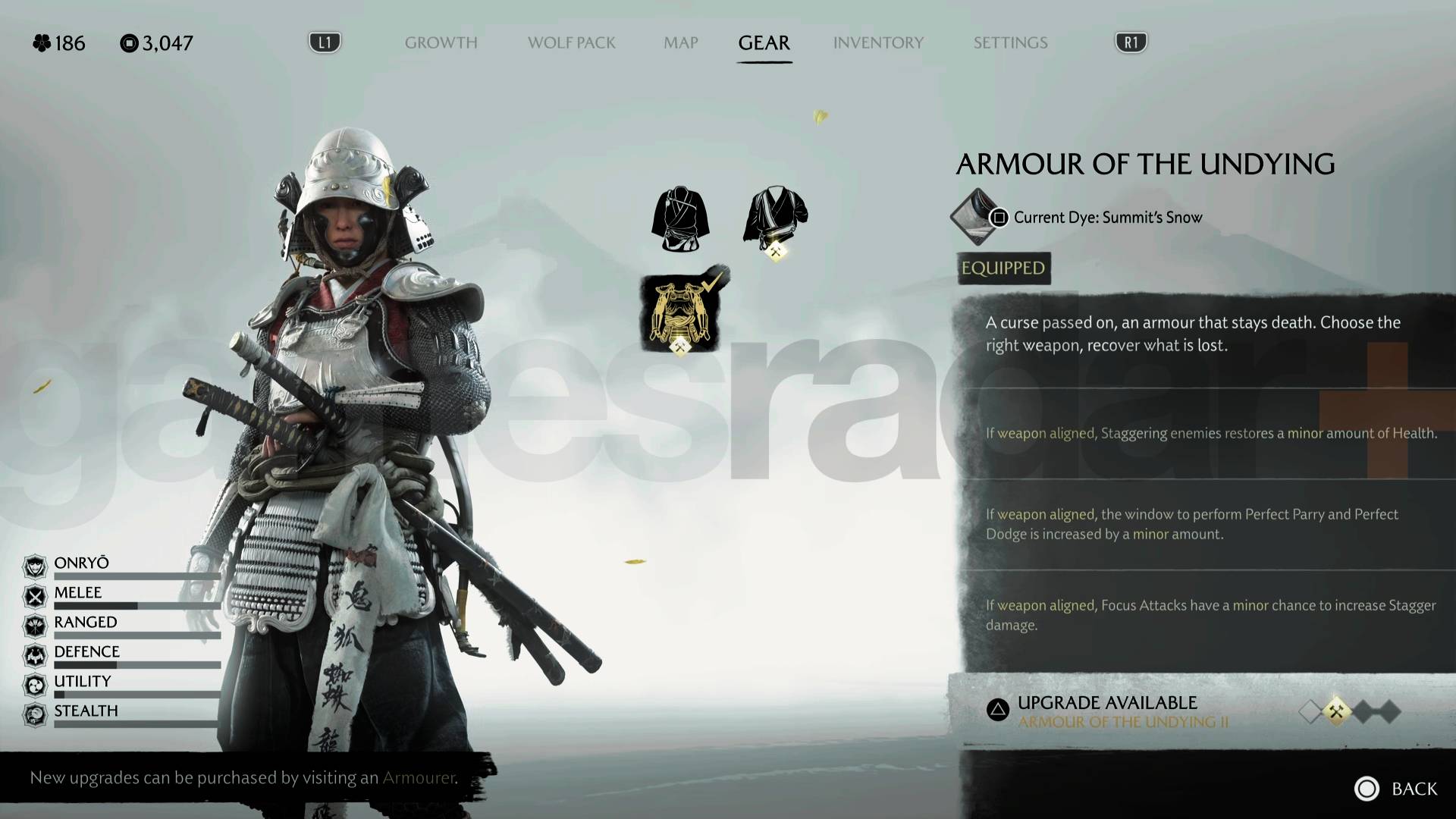 Ghost of Yotei undying armor stats