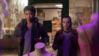 (L to R) Storm Reid as Riley and Bella Ramsey as Ellie in The Last of Us episode 7 on HBO and HBO Max