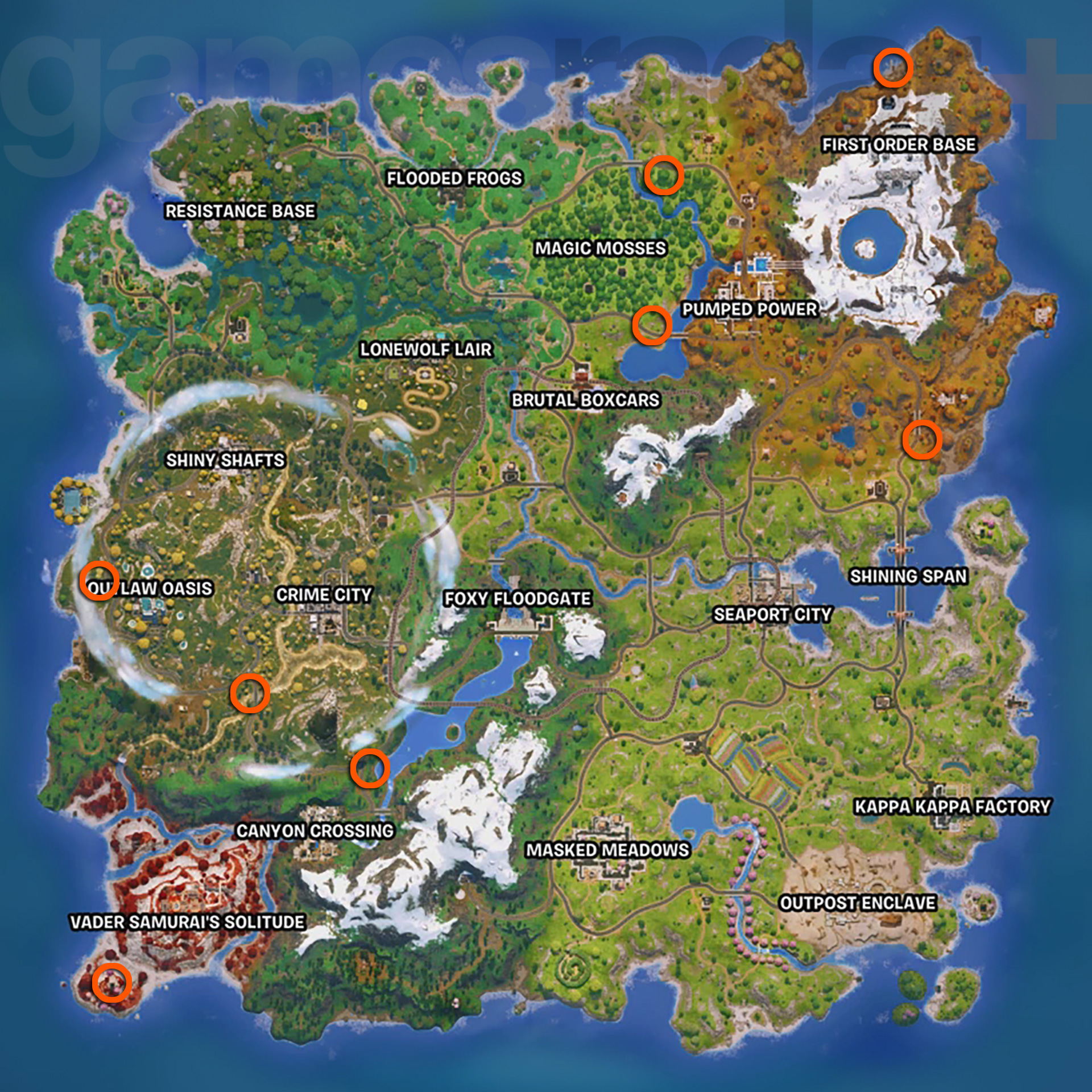 Fortnite Telephone Booths locations on the map
