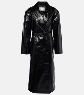 Tina Faux Leather Trench Coat