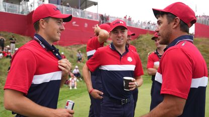 Jordan Spieth, Justin Thomas and Brooks Koepka at the 2021 Ryder Cup at Whistling Straits