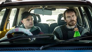 (L-R) Naoise Ó Cairealláin and Michael Fassbender in "Kneecap"