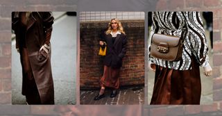 London Fashion Week Street Style Trends 2024 attendees wearing brown