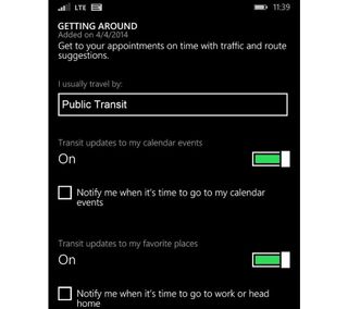 Public transit settings