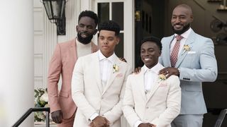 Jimmy Akingbola as Geoffrey, Jabari Banks as Will, Olly Sholotan as Carlton and Adrian Holmes as Philip in Bel-Air season 3