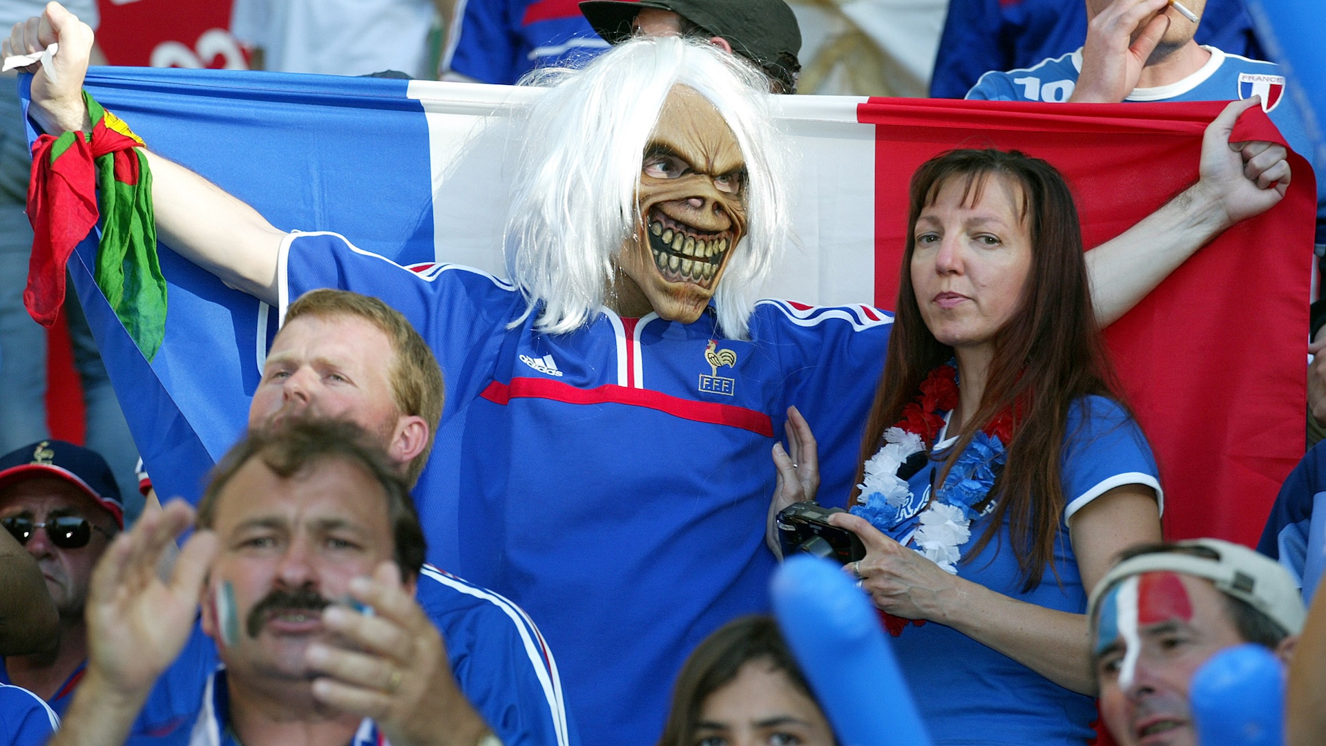 French Fans before the UEFA Euro 2004 Quarter Final match between France and Greece at Jose Alvalade Stadium on June 25, 2004 in Lisbon, Portugal