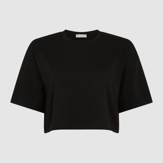 The Cropped Boxy Tee - Black