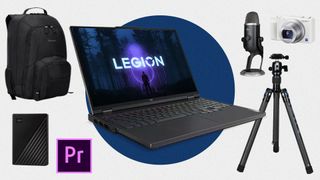 A collage of creator centered products featuring the Lenovo Legion Pro 7i