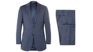 Canali blue slim-fit suit wool suit