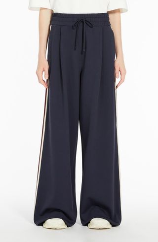 Marsala Side Sripe Cotton Blend Drawstring Pants