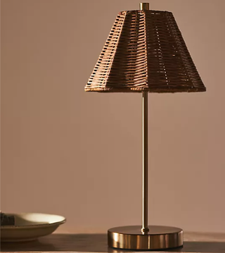 Rattan table lamp.