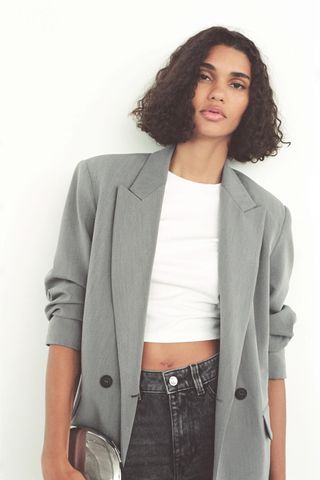 Oversized Shoulder Pad Blazer