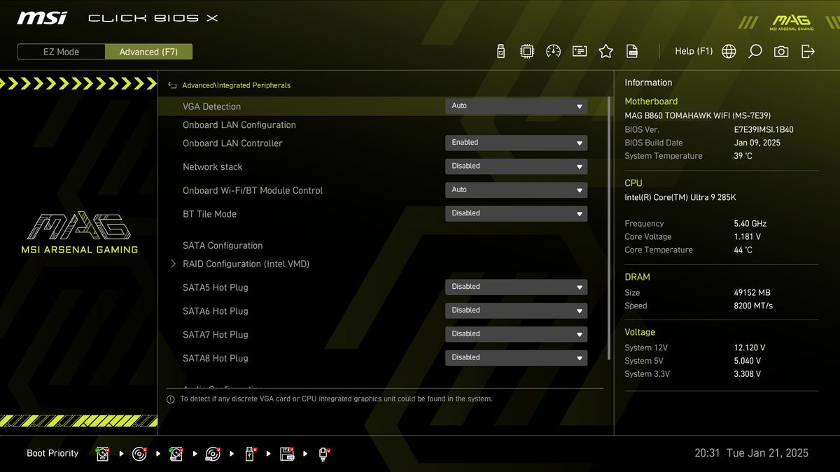 MSI MAG B860 Tomahawk Wifi