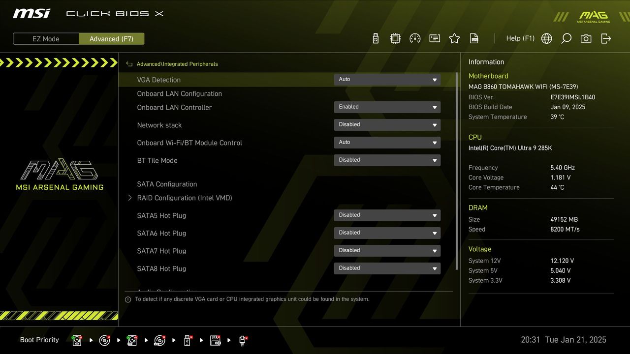 MSI MAG B860 Tomahawk Wifi