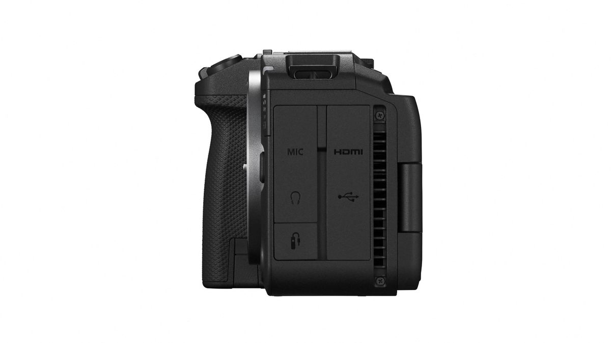 Canon EOS R6 V against a white background