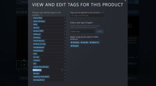 Steam page for Elden Ring tags