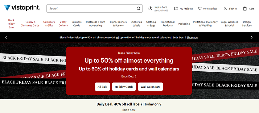 Vistaprint Black Friday sale