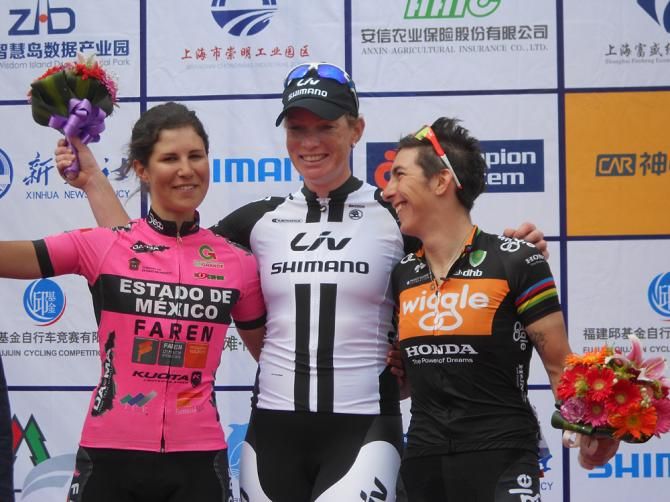 The podium: Elena Cecchini, Kirsten Wild and Giorgia Bronzini