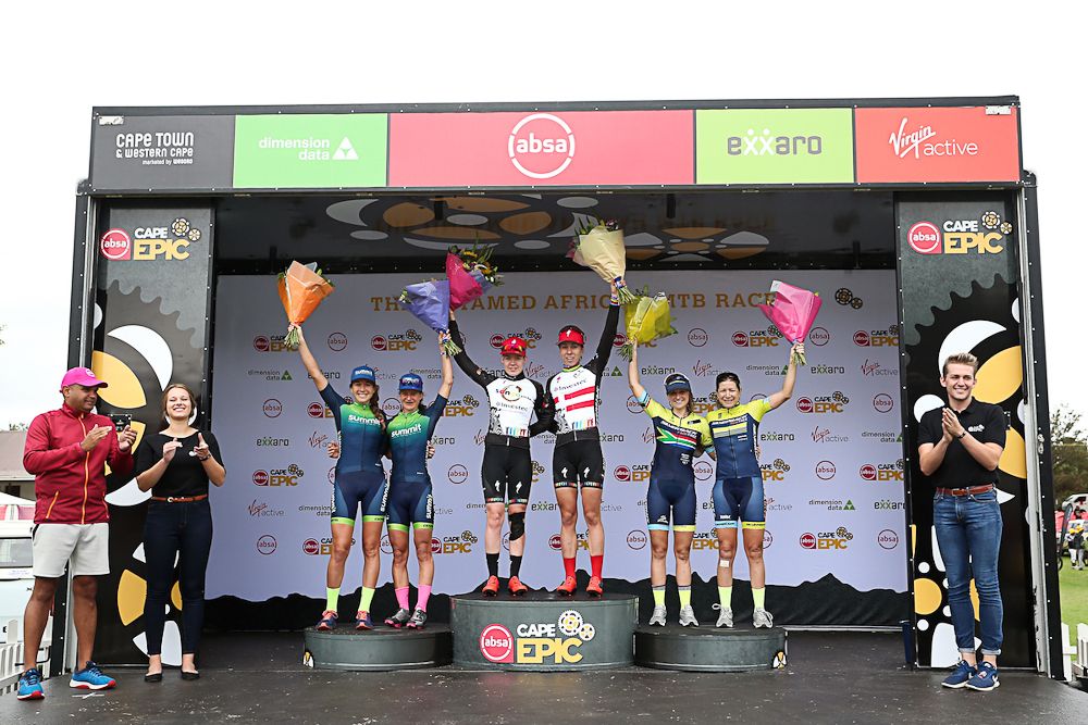 The stage 3 women's podium at Cape Epic