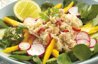 Crab mango and watercress salad