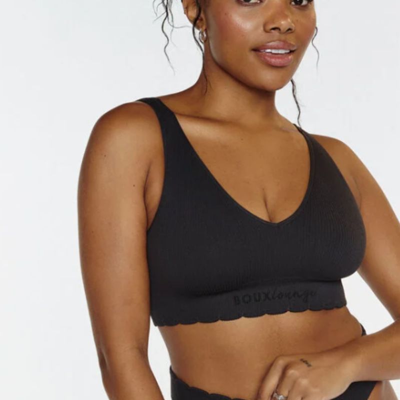 black ribbed bralette