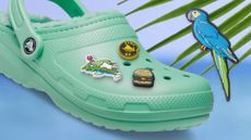 Green Crocs with Jibbitz Charms