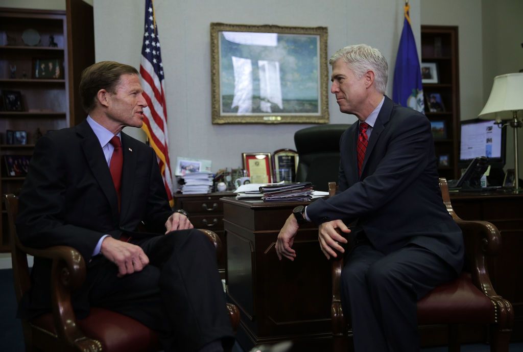 Sen. Richard Blumenthal and Judge Neil Gorsuch