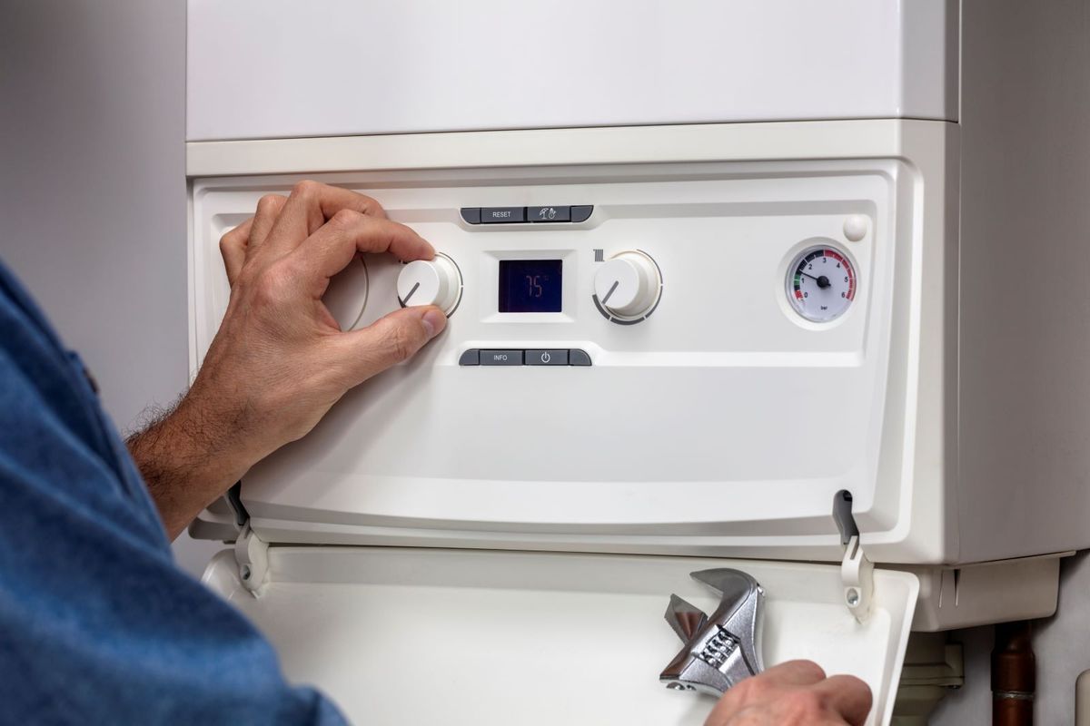 A boiler having its temperature turned up