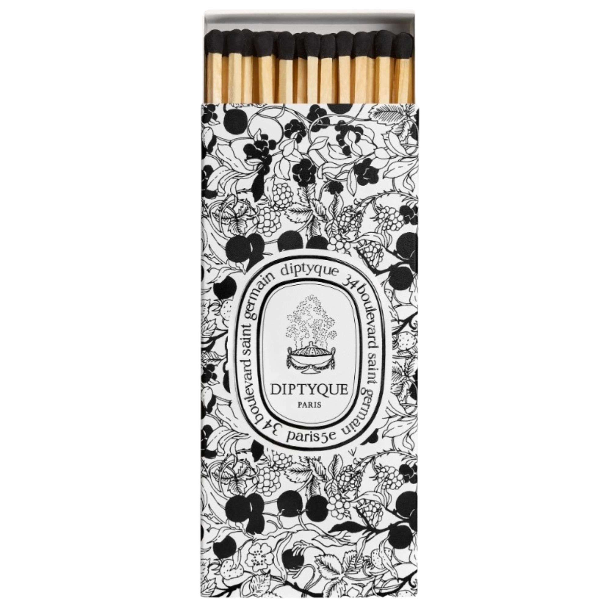 Black and white patterned Diptyque matchbox