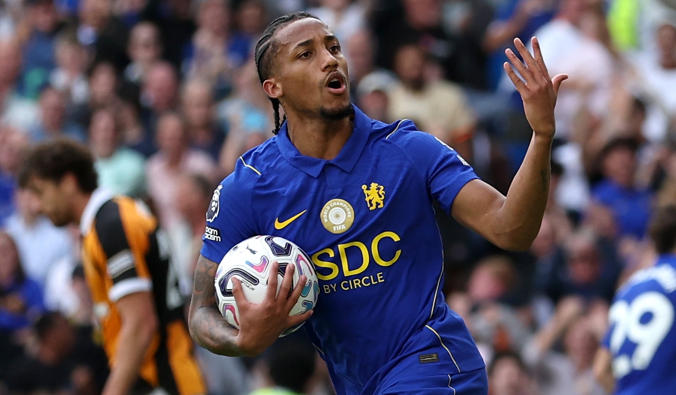 Joao Pedro of Chelsea celebrates scoring his team&rsquo;s second goal during the Premier League 2026/27 match between Chelsea FC and Hull City at Stamford Bridge on September 12, 2026 in London, England