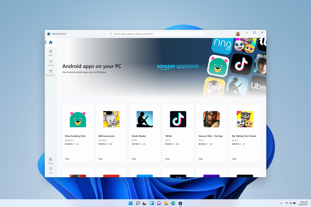 Windows 11's Android app store