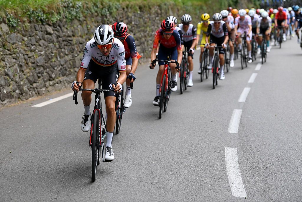 CAUTERETSCAMBASQUE FRANCE JULY 06 Emanuel Buchmann of Germany and Team BORAHansgrohe competes in the chase group during the stage six of the 110th Tour de France 2023 a 1449km stage from Tarbes to CauteretsCambasque 1355m UCIWT on July 06 2023 in CauteretsCambasque France Photo by Tim de WaeleGetty Images
