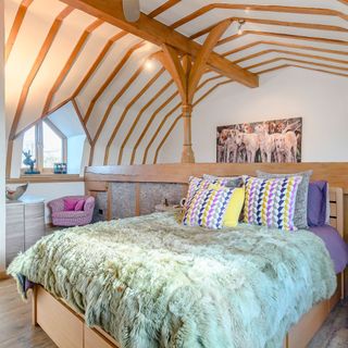 wooden finished bedroom