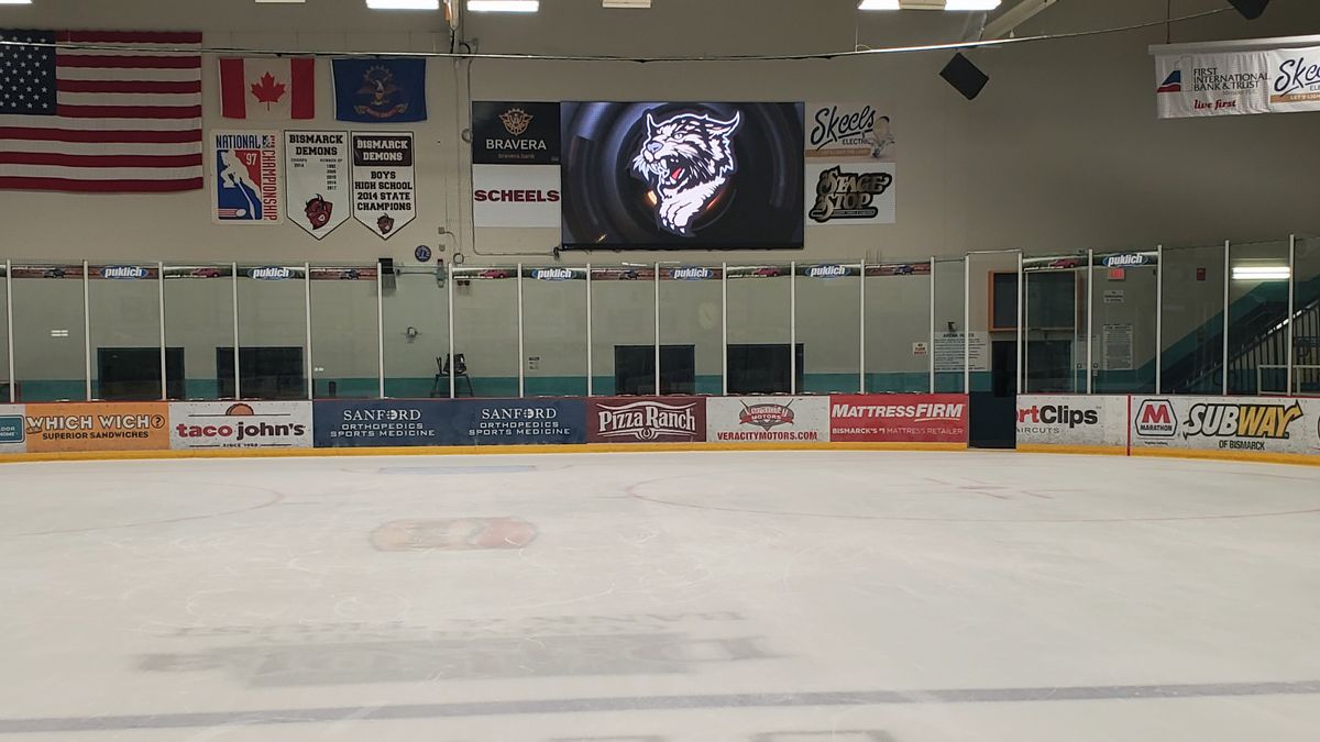 An ice rink with a brand new MAXHUB Raptor display.