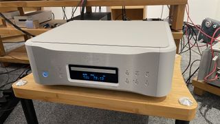 Esoteric K-05XD CD player on a hi-fi rack in test room
