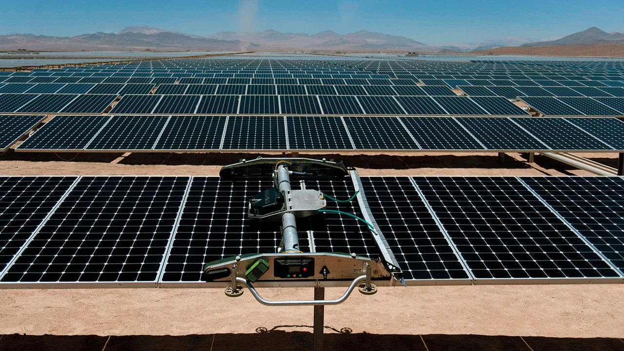 Solar panels in the desert